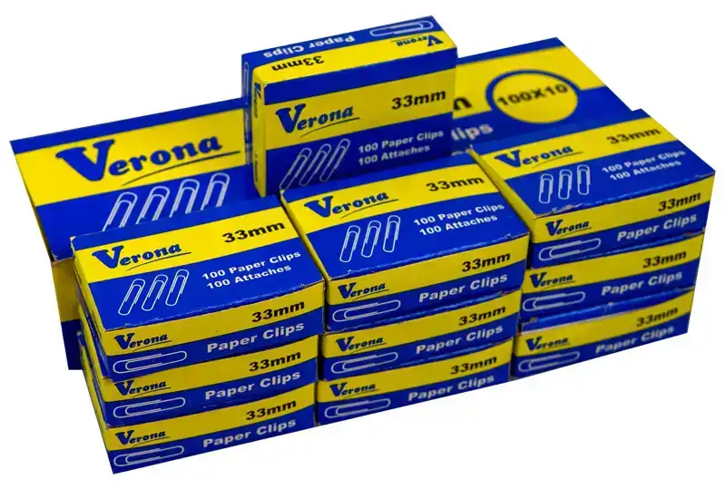 PAPERCLIPS 1.000 STUKS 33MM, 10 DOOSJES A 100 STUKS