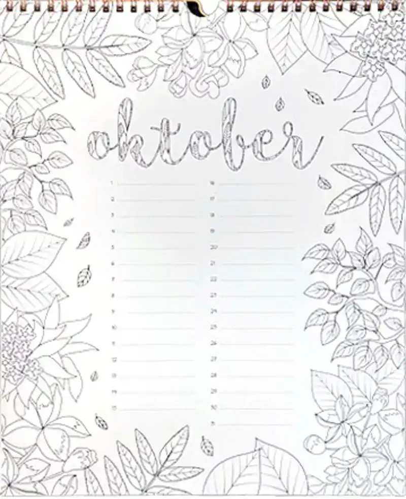Verjaardagskalender om in te kleuren