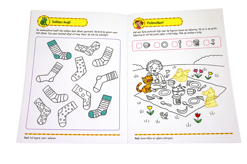 Oefenpret met stickers - Eerste telspelletjes 5-6 jaar