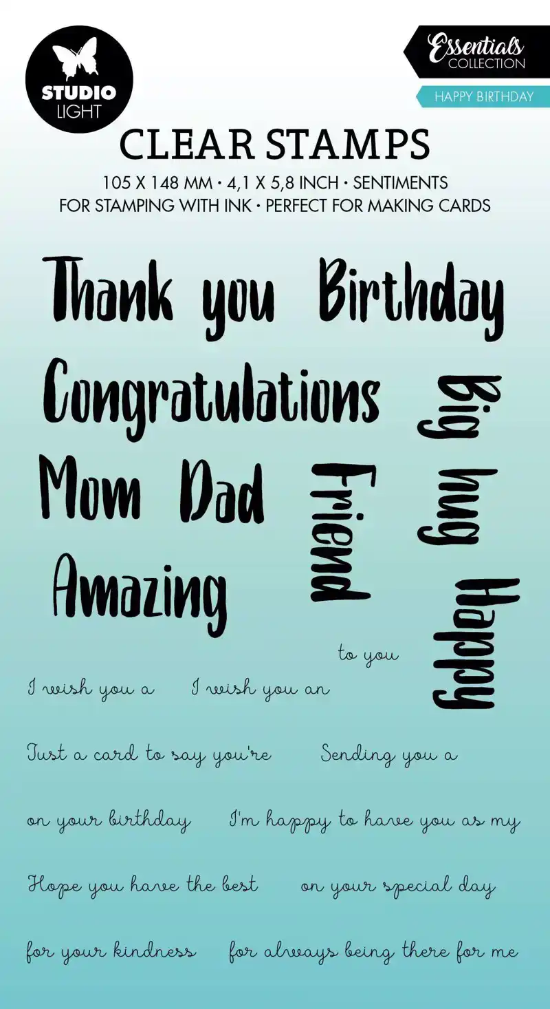 Studio Light Clear Stamps Happy Birthday Engels