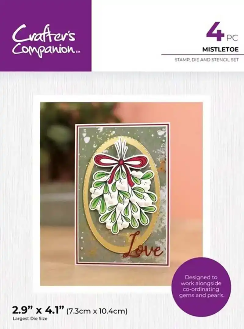 Crafter's companion stamp, die and stencil set -  Mistletoe