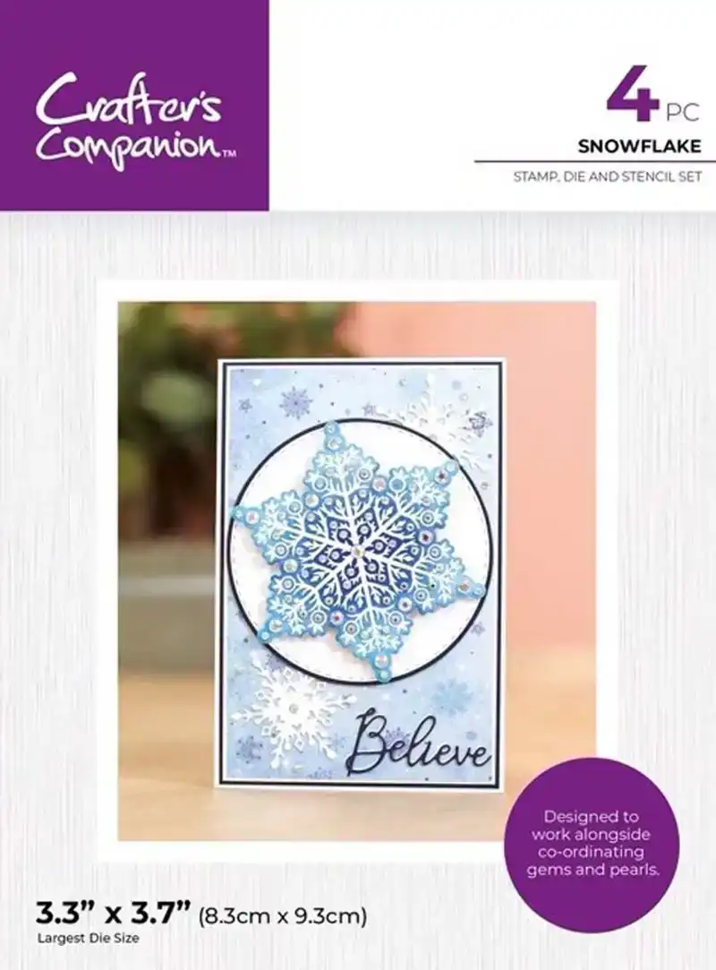 Crafter's companion stamp, die and stencil set - Snowflake