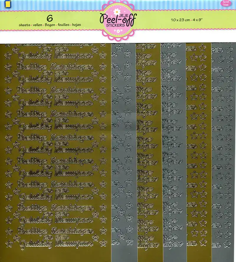 Peel off stickers kerst 6st