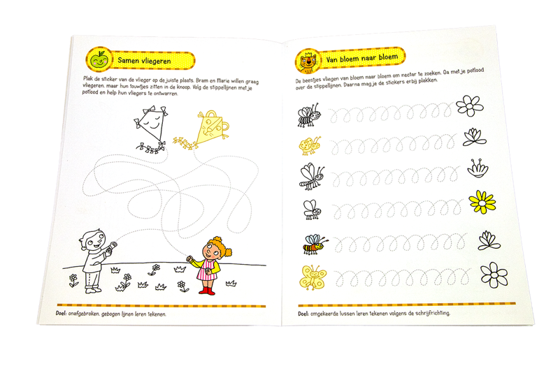 Oefenpret met stickers - Eerste schrijf spelletjes 5-6 jaar