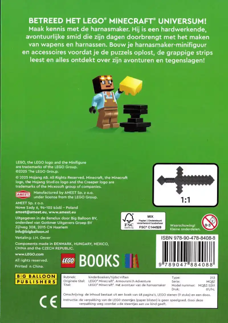 LEGO Minecraft- Het avontuur van de harnasmaker + minifiguur