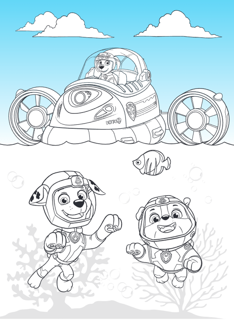 Kleur mee met Paw Patrol
