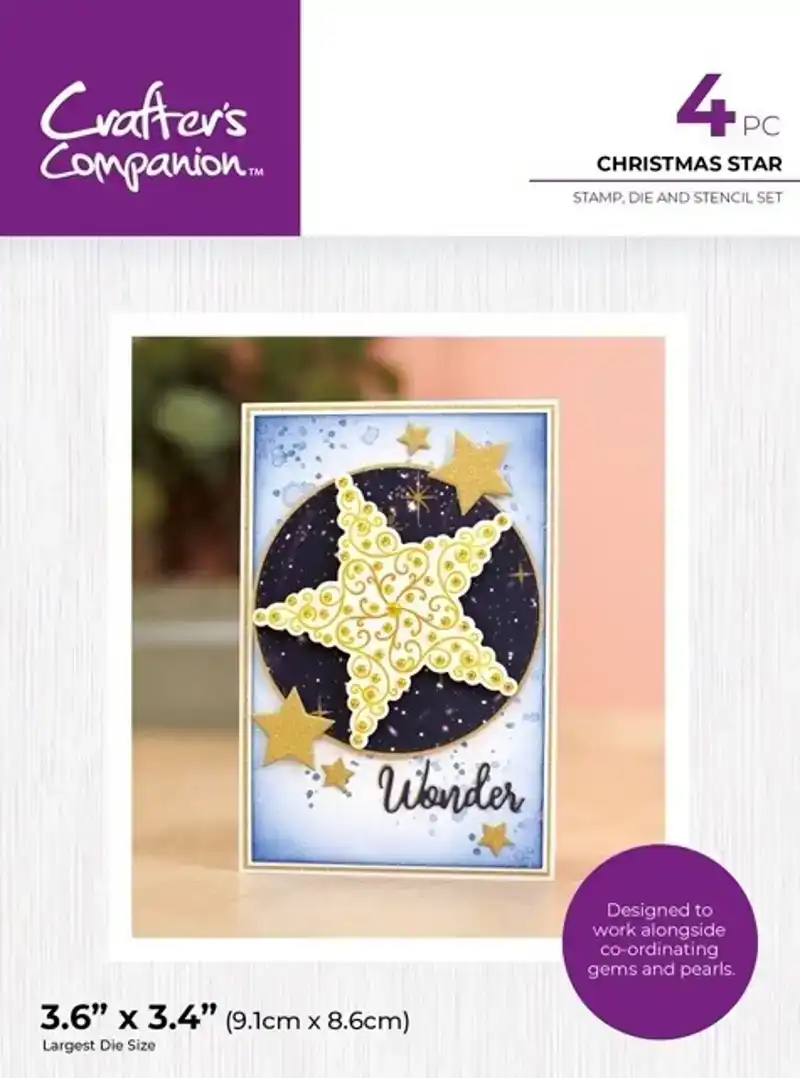 Crafter's companion stamp, die and stencil set - Christmas star