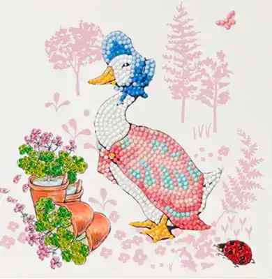 Crystal Card Kit Jemima Puddle duck 18x18cm