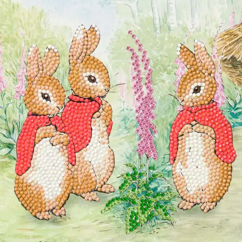 Crystal Card kit The Flopsy Bunnies 18x18cm