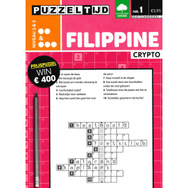 zone contact vertaling Puzzelblok Filippine Crypto 2 en 3 punten, nr. 001 Puzzeltijd - Filipinne -  Puzzelboeken - Boeken | BoekenVoordeel