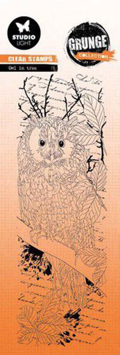 Grunge Collection clear stamp Owl in Tree
