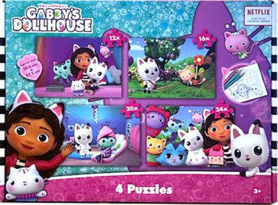 Gabby's Dollhouse puzzels 4in1
