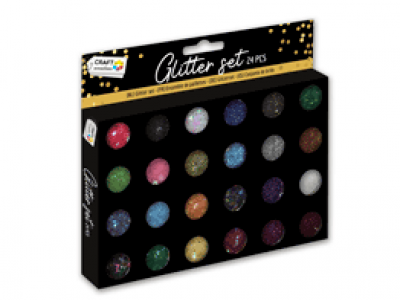 Glitter set in doos 24 stuks
