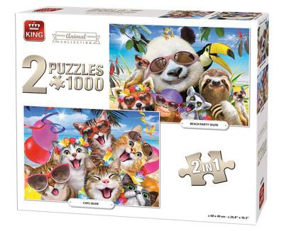 Puzzel 2in1 1000 pcs, animal collection