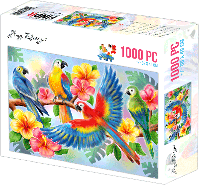 Legpuzzel papegaaien 1000st van Amy Design