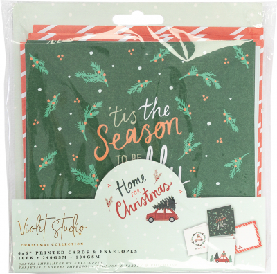 Home for Christmas 6x6 kaarten & enveloppen Violet Studio