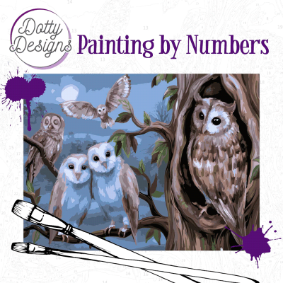 Dotty Design schilderen op nummer geweldige uilen
