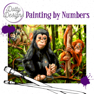 Dotty Design schilderen op nummer aapjes
