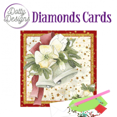 Dotty Designs Diamond Cards kerst bellen met witte bloemen