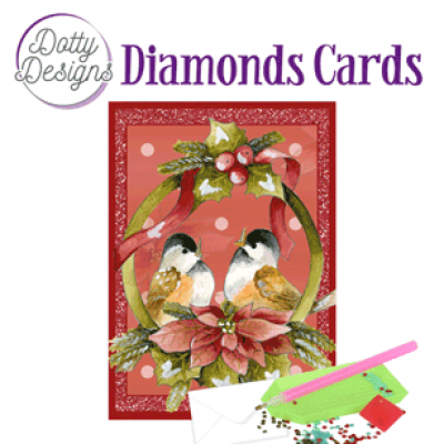 Dotty Designs Diamond Cards vogels in kerstsfeer