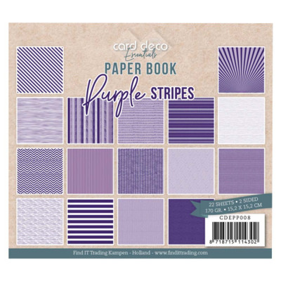 Paperbook Purple Stripes 22vel 15.2x15.2cm