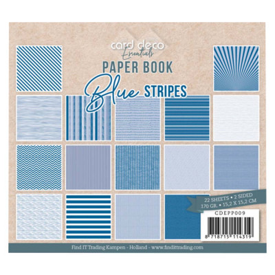 Paperbook Blue Stripes 22vel 2sided 15.2x15.2cm