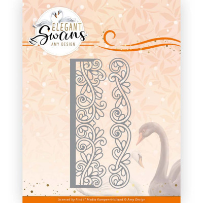 Elegant swans snijmal elegant border van Amy Design