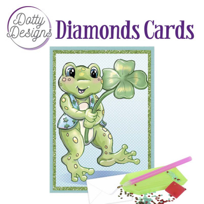 Dotty Design Card 96 Frog with Clover
