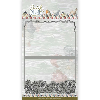 PM Birds And Berries Snijmal Frame Card Flower Border A5