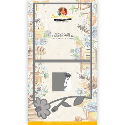 Bee Honey Snijmal Summer Flower Frame Card vierkant