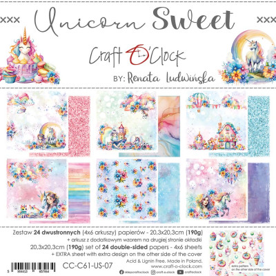 Craft O Clock Unicorn Sweet set papier 20.3x20.3