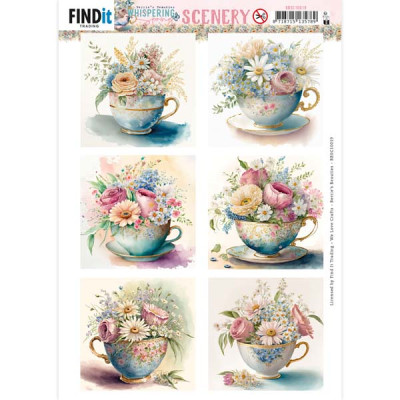 Berries Beauties Whispering spring push-out scenery tea square