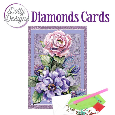 Dotty Design diamond cards pink rose C6