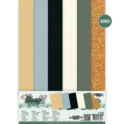 YC Young and Wild linen cardstock pack A4