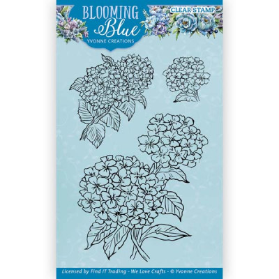 YC Blooming blue clear stamp Hydrangea