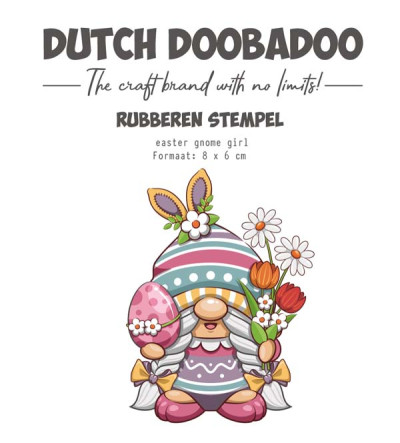 DDBD Rubber stamp easter gnome girl