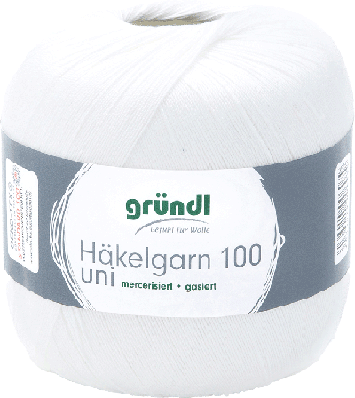 Grundl haakgaren 101 wit 100gr 566m