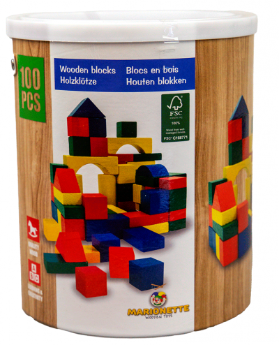 100 Houten blokken - Houten - Kids - de aandacht | BoekenVoordeel