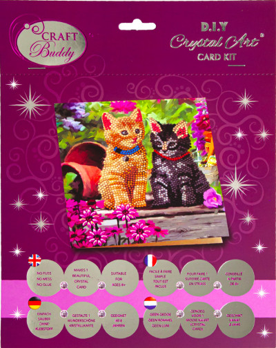 Crystal Card kit A53 cat friends 18x18cm