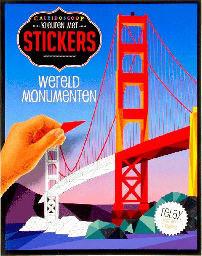 Kleuren met stickers wereldmonumenten