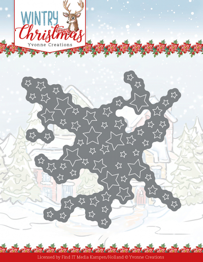 Wintery Christmas snijmal cut out stars van Yvonne Creations