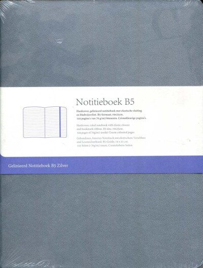 Notebook B5 Hardcover Zilver
