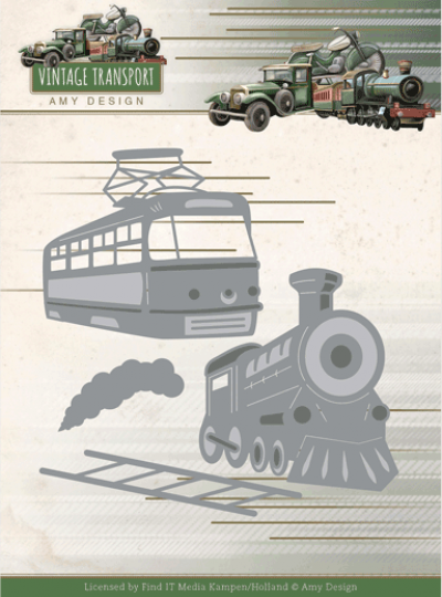 Vintage Transport snijmal train van Amy Design
