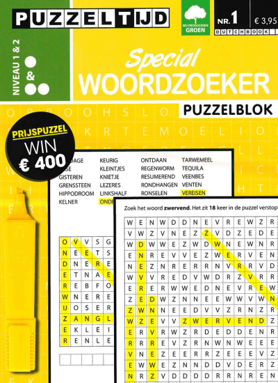 Puzzelblok woordzoeker special 1 en 2 punten nr. 1 Puzzeltijd