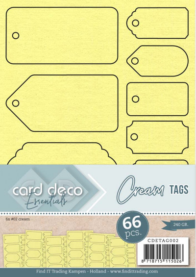 Card Deco Essentials Tags Cream