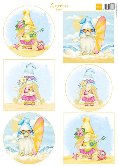 Marianne Design Knipvel Gnomes on the Beach Surf