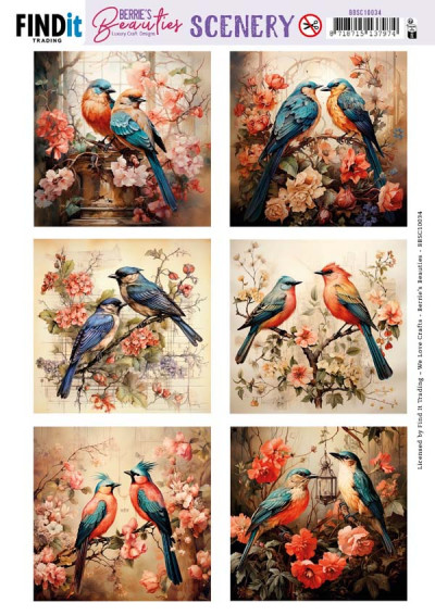 Scenery push out Berries beauties - Bird couples square