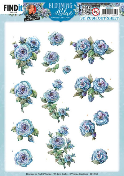 YC Blooming blue 3D push out Rosehip