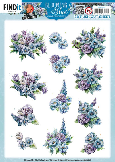 YC Blooming blue 3D push out Larkspur