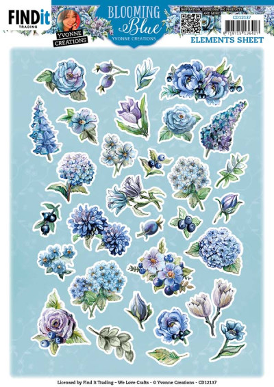 YC Blooming blue knipvelset Small elements / Mini